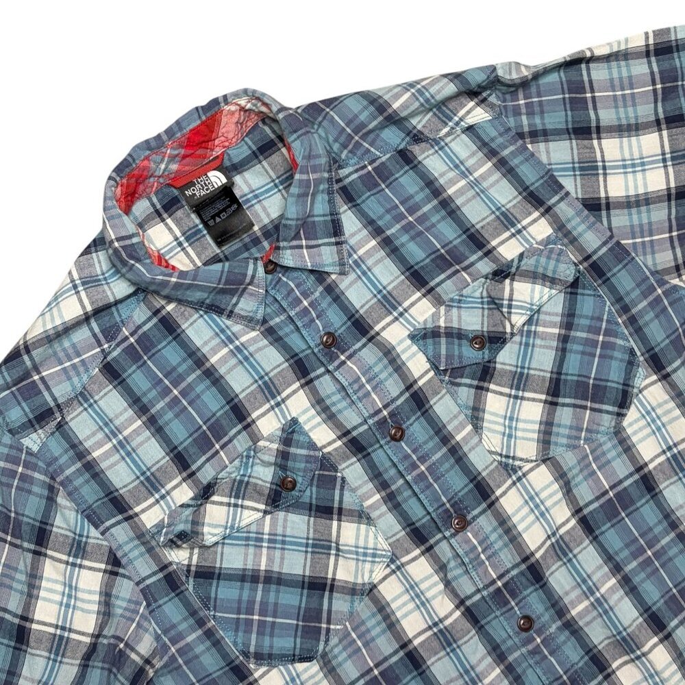 The North Face Plaid Short Sleeve Casual Button Down Mens Size Large